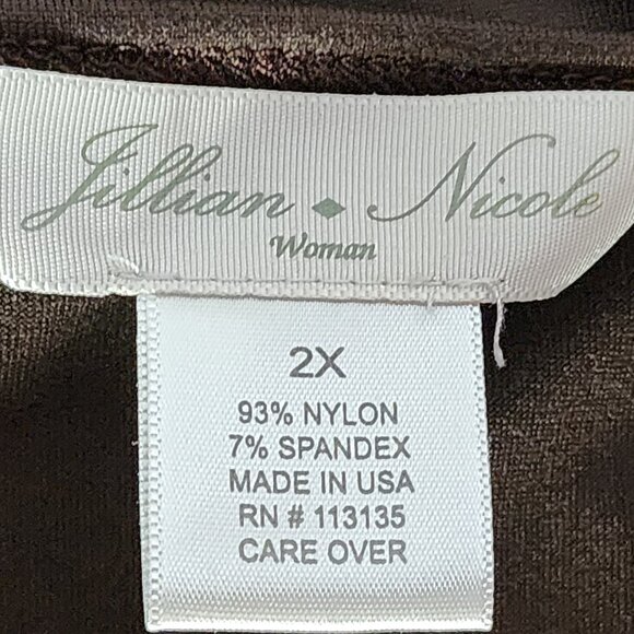 Jillian Nicole Woman Chocolate Brown Nylon Span Wide Strap Soft Tank Cami Sz 2X - Picture 14 of 16